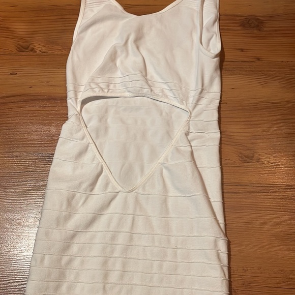 Bebe White Bandage Dress Small Fitted - Picture 5 of 5